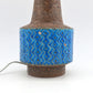 Große Vintage Rimini Blue Bitossi Keramik Tischlampe HS 32/25 Design Aldo Londi Mid-Century Modern Design 1960s italienischer Fat-Lava Designklassiker