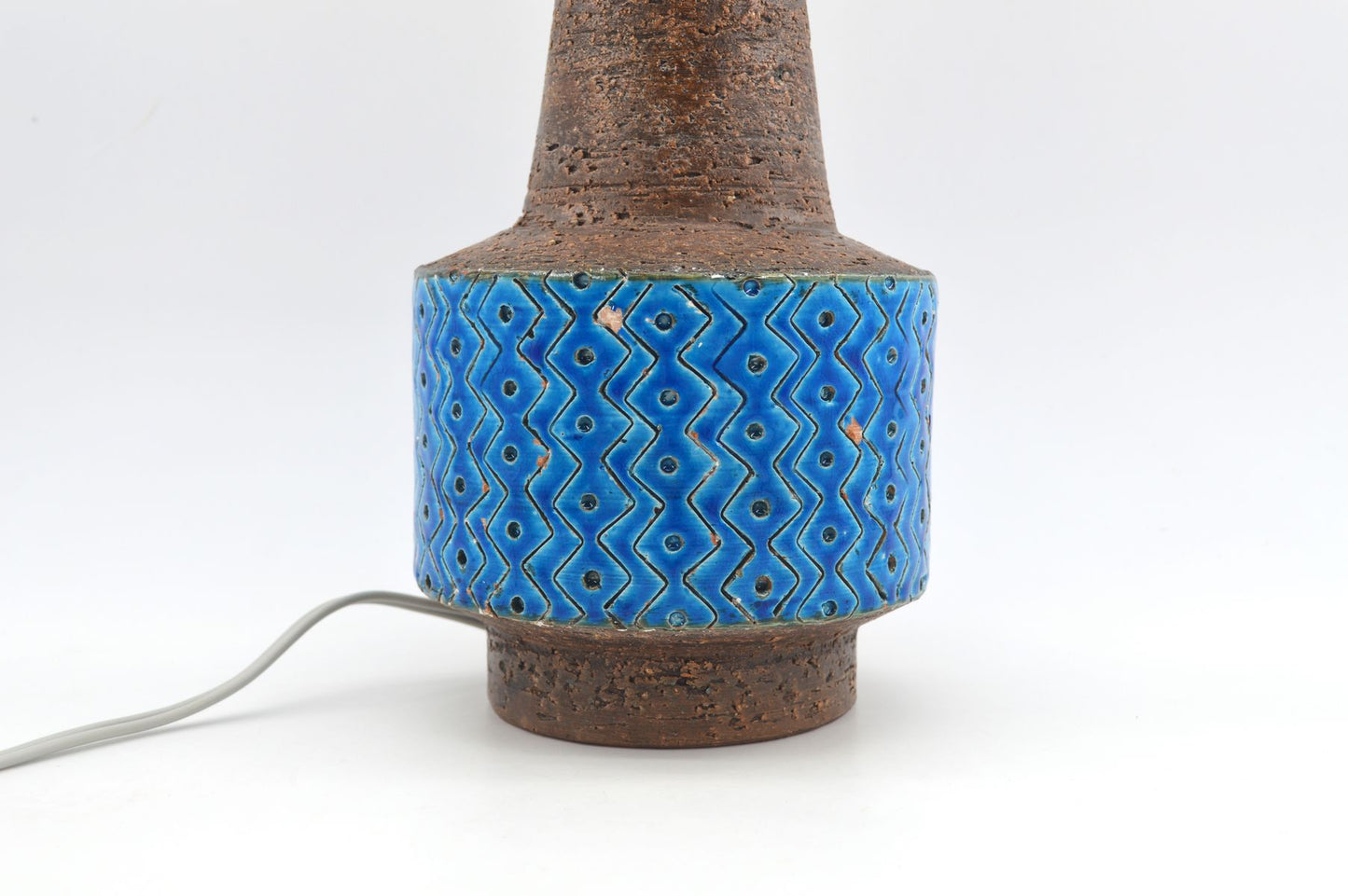 Große Vintage Rimini Blue Bitossi Keramik Tischlampe HS 32/25 Design Aldo Londi Mid-Century Modern Design 1960s italienischer Fat-Lava Designklassiker