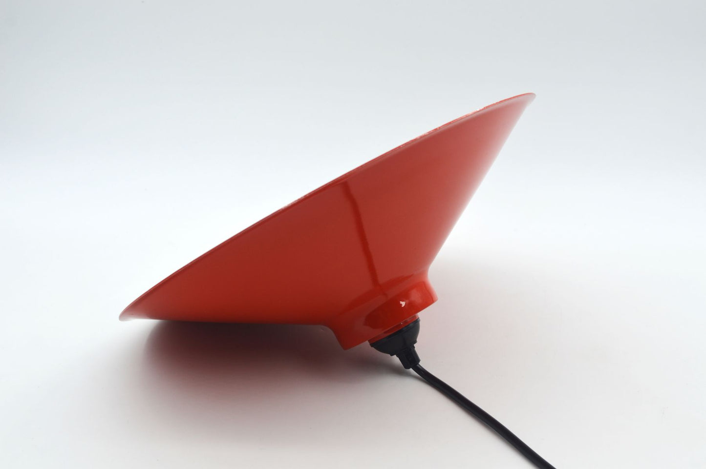 Dänische Mid-Century Schuhmacherlampe – Rot emaillierte Vintage Design Schuster Hängelampe - 1960s dänische MCM Industrie Design Pendellampe