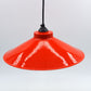 Dänische Mid-Century Schuhmacherlampe – Rot emaillierte Vintage Design Schuster Hängelampe - 1960s dänische MCM Industrie Design Pendellampe