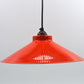 Dänische Mid-Century Schuhmacherlampe – Rot emaillierte Vintage Design Schuster Hängelampe - 1960s dänische MCM Industrie Design Pendellampe
