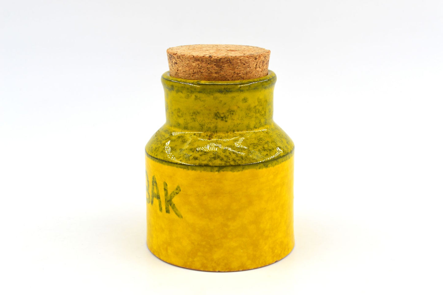 Vintage Bitossi Keramik Tabakdose Aldo Londi Mid-Century Modern Design Dose 1480 mit seltener gelber Glasur 1960s italienischer Fat-Lava Designklassiker