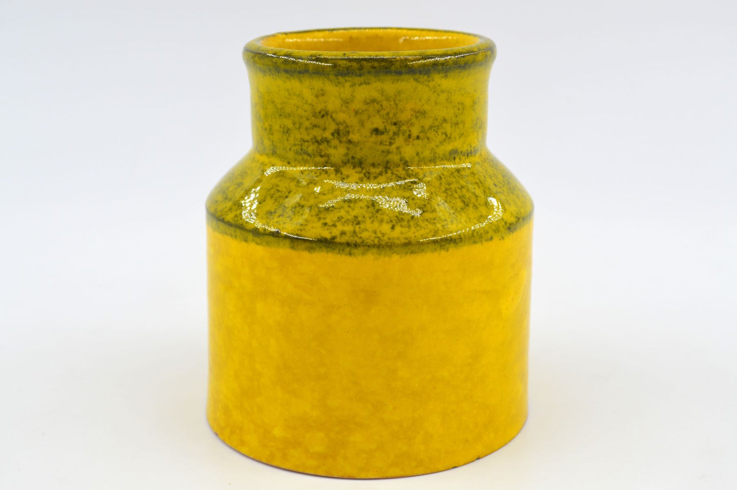 Vintage Bitossi Keramik Tabakdose Aldo Londi Mid-Century Modern Design Dose 1480 mit seltener gelber Glasur 1960s italienischer Fat-Lava Designklassiker