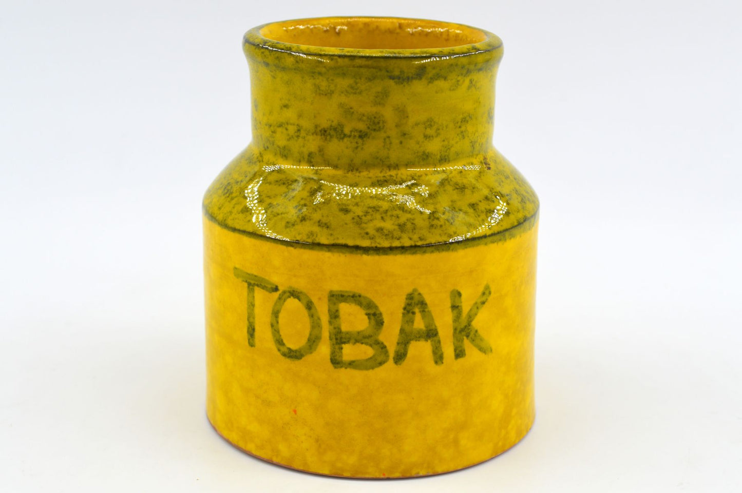 Vintage Bitossi Keramik Tabakdose Aldo Londi Mid-Century Modern Design Dose 1480 mit seltener gelber Glasur 1960s italienischer Fat-Lava Designklassiker