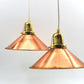 änische Mid-Century Schuhmacherlampen - Vintage Kupfer Schumacher oder Schuster Hängelampen - 1960s dänische MCM Industrie Design Pendellampen