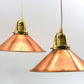 änische Mid-Century Schuhmacherlampen - Vintage Kupfer Schumacher oder Schuster Hängelampen - 1960s dänische MCM Industrie Design Pendellampen