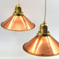 änische Mid-Century Schuhmacherlampen - Vintage Kupfer Schumacher oder Schuster Hängelampen - 1960s dänische MCM Industrie Design Pendellampen