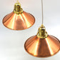 änische Mid-Century Schuhmacherlampen - Vintage Kupfer Schumacher oder Schuster Hängelampen - 1960s dänische MCM Industrie Design Pendellampen