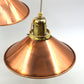 änische Mid-Century Schuhmacherlampen - Vintage Kupfer Schumacher oder Schuster Hängelampen - 1960s dänische MCM Industrie Design Pendellampen
