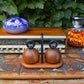 MCM Bodum Denmark kugelförmige Teakholz Salz und Pfeffer Mühlen 1980s Richard Nissen Danish Modern Designklassiker - dänisches Vintage Design