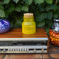 Vintage Bitossi Keramik Tabakdose Aldo Londi Mid-Century Modern Design Dose 1480 mit seltener gelber Glasur 1960s italienischer Fat-Lava Designklassiker
