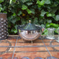 Vintage Bodum Tea Ball Design Teekanne mit Teesieb - 1980s Carsten Jorgensen Design, postmoderne dänische Edelstahl Teekanne Memphis Stil