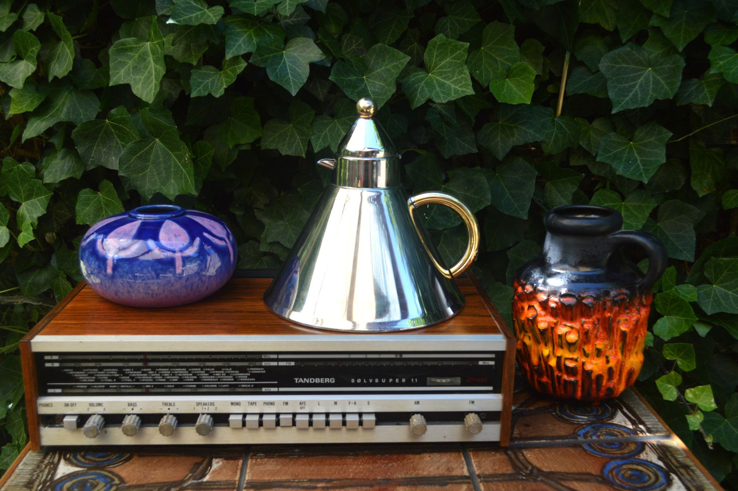 Vintage 1980s Inoxpran Orchidea Design Wasserkessel 18-10 mit Goldverzierung Made in Italy - italienisches MCM Memphis Design