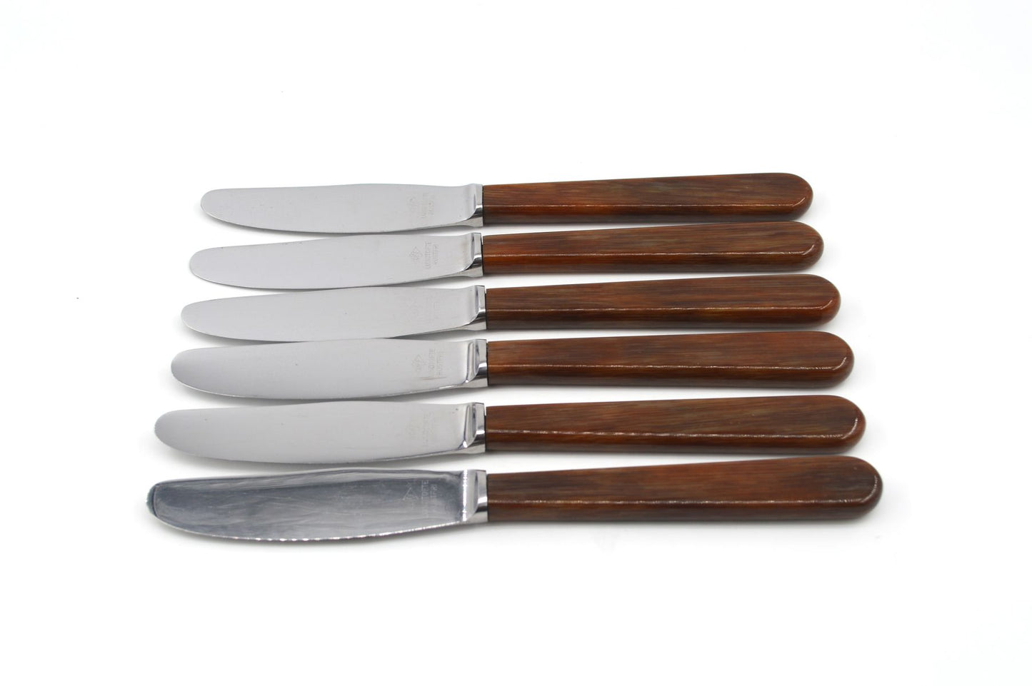 Mid-Century Dansk Knivfabrik Lundtofte Buttermesser in Hornoptik Set dänisches Vintage Design Besteck 1960s Danish Modern Design