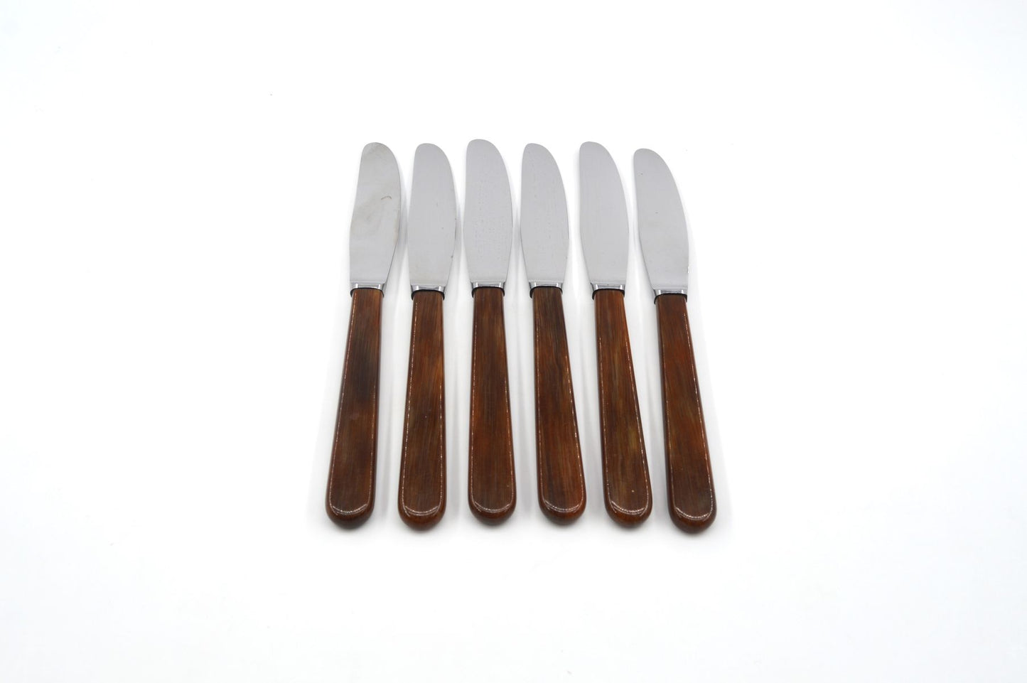 Mid-Century Dansk Knivfabrik Lundtofte Buttermesser in Hornoptik Set dänisches Vintage Design Besteck 1960s Danish Modern Design