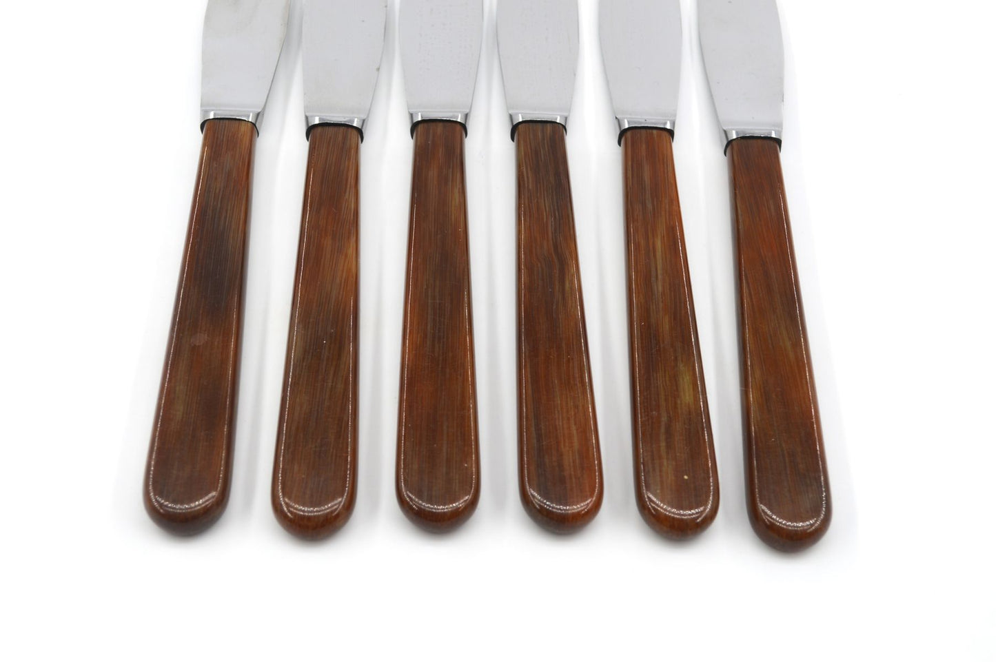Mid-Century Dansk Knivfabrik Lundtofte Buttermesser in Hornoptik Set dänisches Vintage Design Besteck 1960s Danish Modern Design