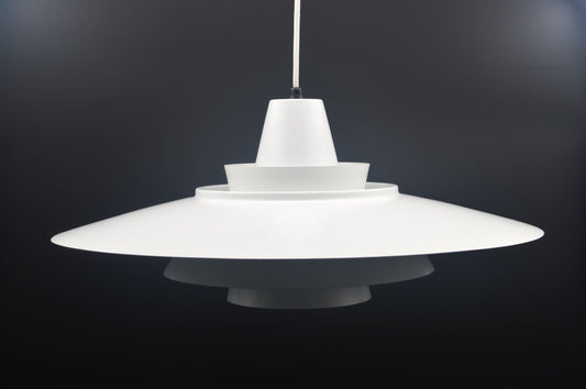 Seltene große Danish Modern David Super-Light Denmark Type 240 Aluminium Pendellampe Mogens Davidsen Design 1970’s Superlight AS Designlampe