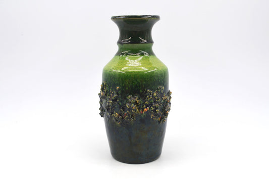 Mid-Century Funi Island Isländische grüne Fat-Lava Studiokeramik Vase 1970s Vintage Fat-Lava Design handgearbeitete isländische Kunstkeramik