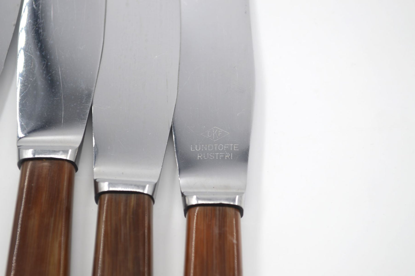Mid-Century Dansk Knivfabrik Lundtofte Buttermesser in Hornoptik Set dänisches Vintage Design Besteck 1960s Danish Modern Design