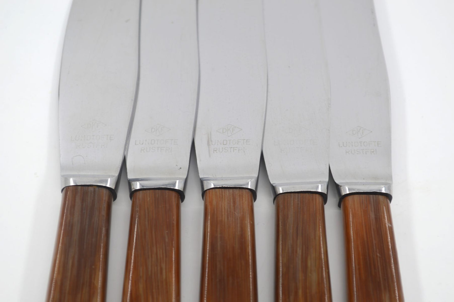 Mid-Century Dansk Knivfabrik Lundtofte Buttermesser in Hornoptik Set dänisches Vintage Design Besteck 1960s Danish Modern Design