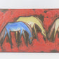 WGP Ruscha Art Wandplatte Pferde 1970s Jahre Design Pop Art / Fat Lava Glasur