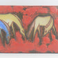 WGP Ruscha Art Wandplatte Pferde 1970s Jahre Design Pop Art / Fat Lava Glasur