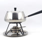 Vintage Spring Culinox Edelstahl Fondue Set mit Fondue Topf, Brenner und Ständer, Original 1980s Mid-Century Schweizer Design Fondue