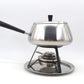 Vintage Spring Culinox Edelstahl Fondue Set mit Fondue Topf, Brenner und Ständer, Original 1980s Mid-Century Schweizer Design Fondue