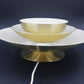 1970s goldene Jeka Metaltryk A/S Denmark Designlampe 1007-H Kurt Wiborg Design – dänische MCM Design Hängelampe