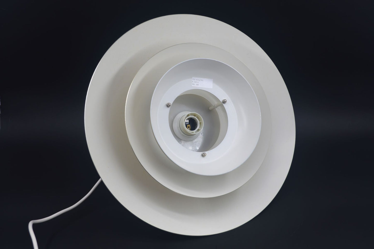 1970s goldene Jeka Metaltryk A/S Denmark Designlampe 1007-H Kurt Wiborg Design – dänische MCM Design Hängelampe