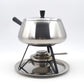 Vintage Spring Culinox Edelstahl Fondue Set mit Fondue Topf, Brenner und Ständer, Original 1980s Mid-Century Schweizer Design Fondue