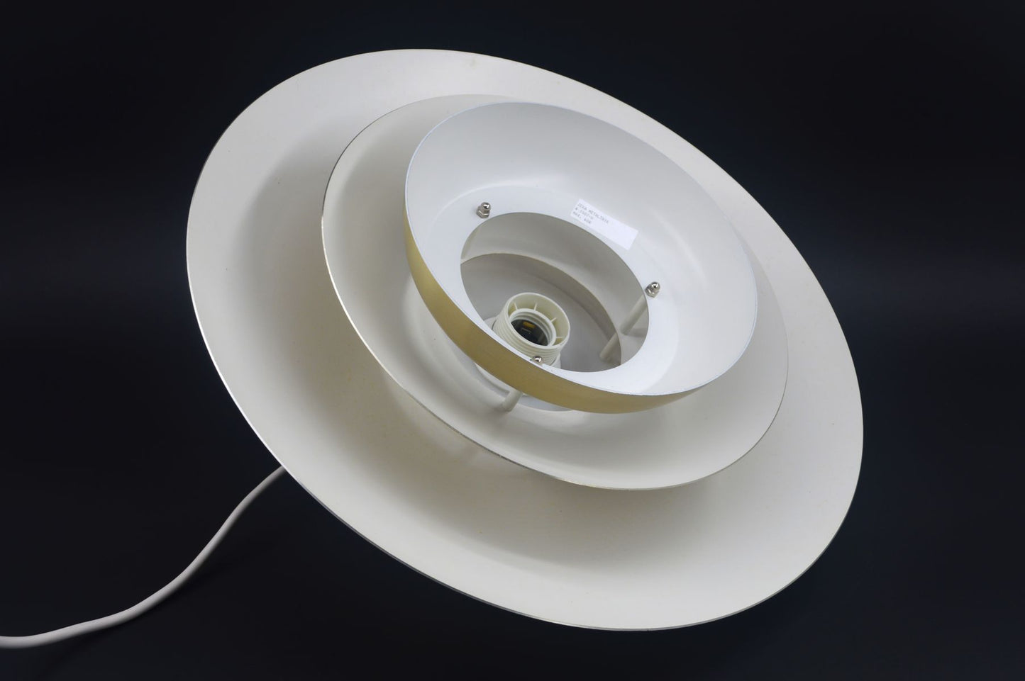 1970s goldene Jeka Metaltryk A/S Denmark Designlampe 1007-H Kurt Wiborg Design – dänische MCM Design Hängelampe