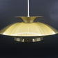 1970s goldene Jeka Metaltryk A/S Denmark Designlampe 1007-H Kurt Wiborg Design – dänische MCM Design Hängelampe