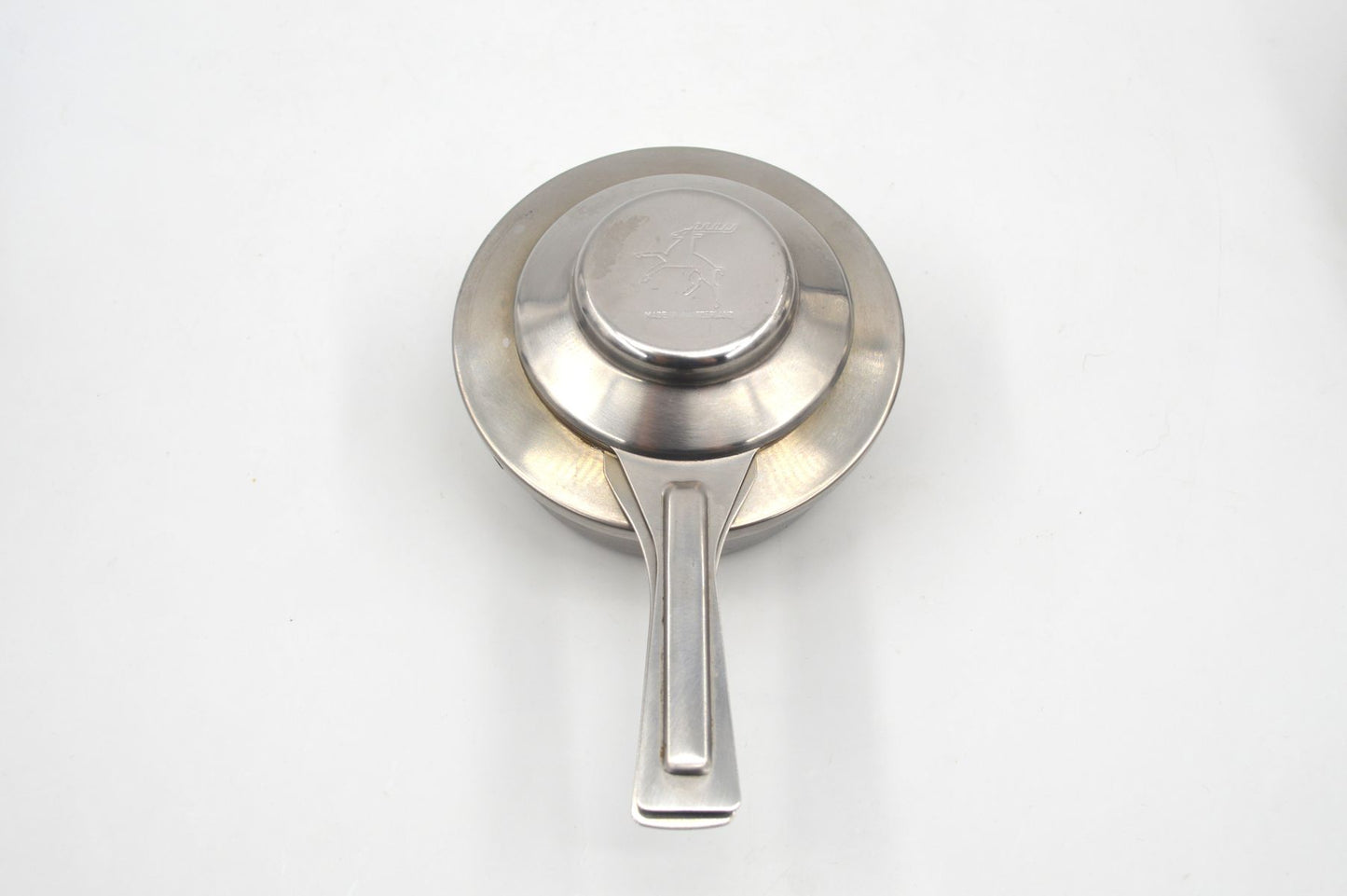 Vintage Spring Culinox Edelstahl Fondue Set mit Fondue Topf, Brenner und Ständer, Original 1980s Mid-Century Schweizer Design Fondue