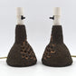Vintage Brutalistische dänische Studiokeramik Tischlampen mit Signatur 1960s zeitgenössische dänische Kunstkeramik Unikate