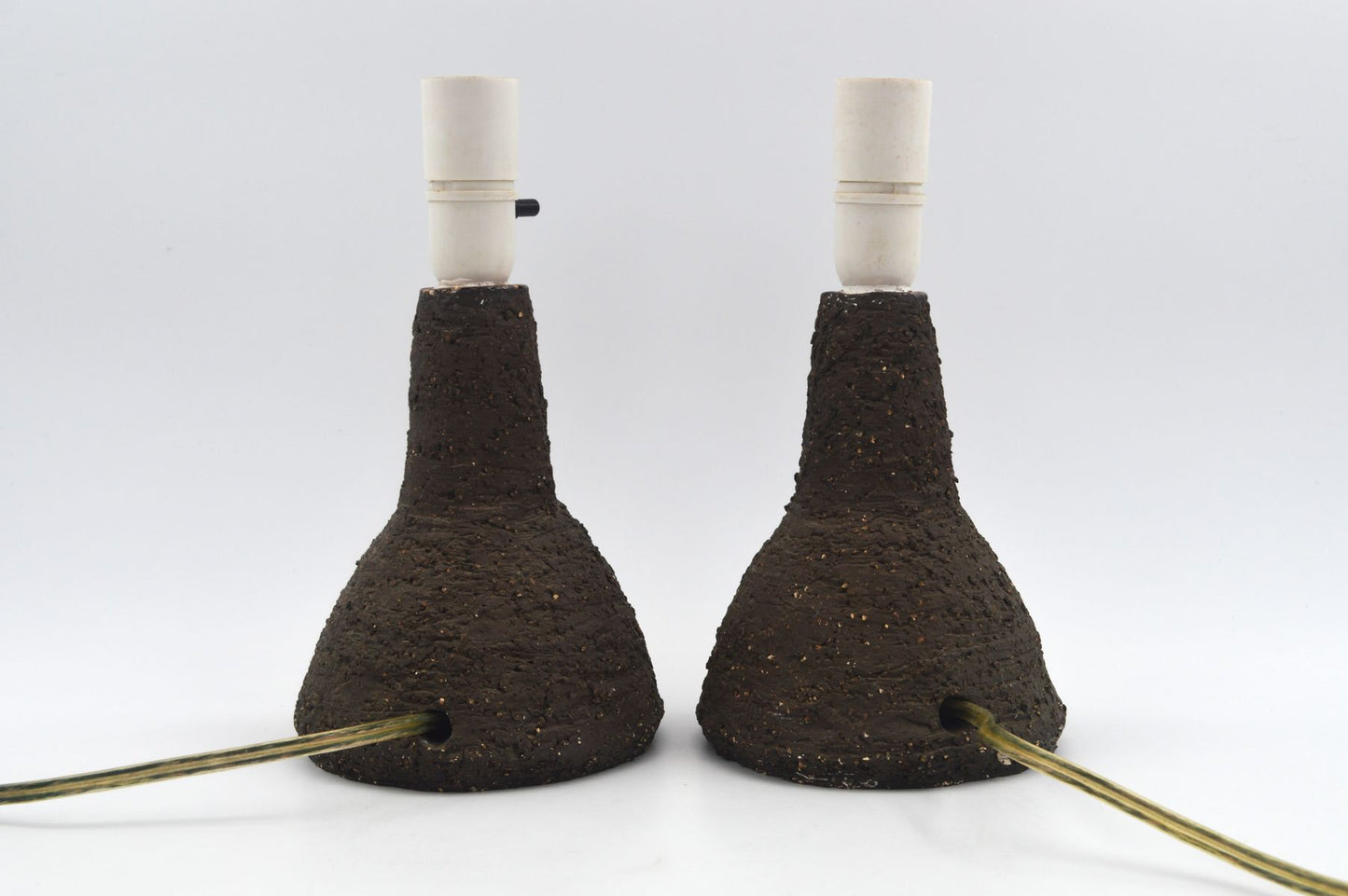 Vintage Brutalistische dänische Studiokeramik Tischlampen mit Signatur 1960s zeitgenössische dänische Kunstkeramik Unikate