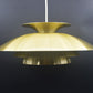 1970s goldene Jeka Metaltryk A/S Denmark Designlampe 1007-H Kurt Wiborg Design – dänische MCM Design Hängelampe
