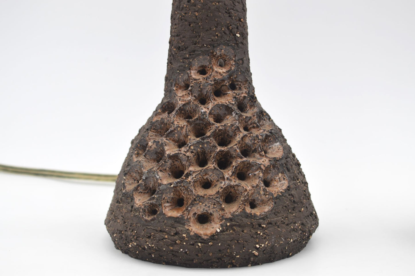 Vintage Brutalistische dänische Studiokeramik Tischlampen mit Signatur 1960s zeitgenössische dänische Kunstkeramik Unikate