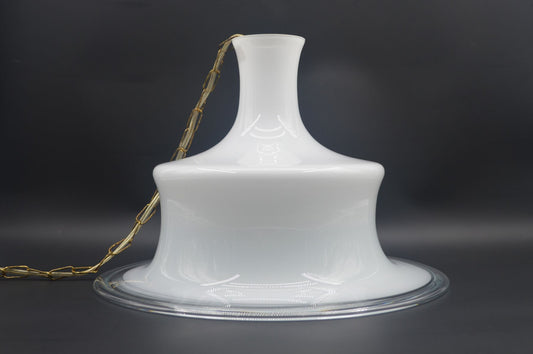Große Michael Bang für Holmegaard Danmark Sonate M.B Pendel Mid-Century 1970s Michael Bang Design Opalglas Hängelampe – Danish Modern Designklassiker