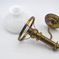 Antike Petroleum Wandlampe mit Opalglas Lampenschirm dänisches Mid-Century Design 1960s Petroleum Lampe Danish Design Designlampe