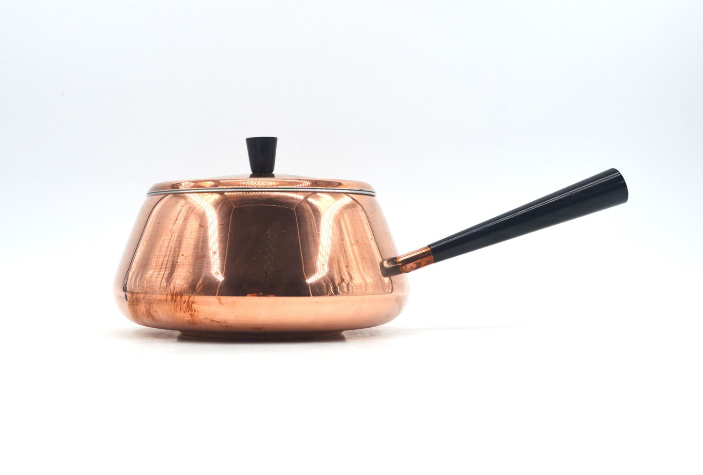 Original 1980s Vintage Spring Culinox Kupfer Fondue Set mit Fondue Topf, Brenner und Ständer, Mid-Century Made in Switzerland - Schweizer Design Geschirr