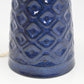 Vintage Lauritz Hjoth Bornholm MCM Tischlampe mit geometrischem Dekor Dänemark 1950s Danish Modern handgearbeitete Kunstkeramik