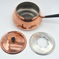 Original 1980s Vintage Spring Culinox Kupfer Fondue Set mit Fondue Topf, Brenner und Ständer, Mid-Century Made in Switzerland - Schweizer Design Geschirr