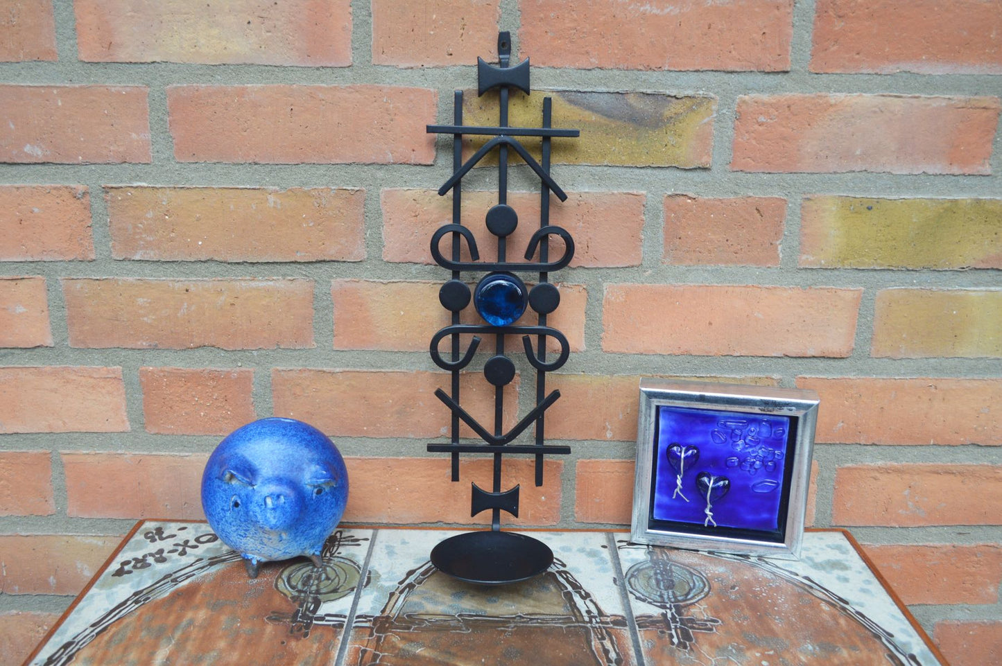 Mid-Century Dantoft Denmark Danish Modern Metall Wandskulptur Kerzenhalter 1960s Design