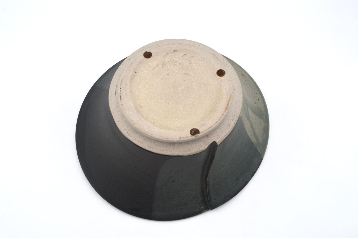 Große modernistische Aage Würtz Denmark Studiokeramik Schale – 1980s dänische moderne Mid-Century Kunstkeramik – handgearbeitete Keramikschale