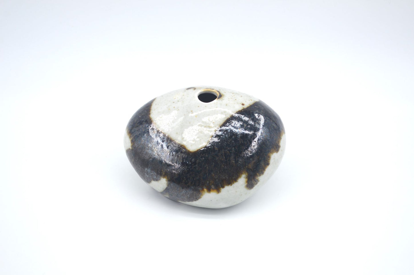 Organische Peter Guggenbühler Mid-Century Studiokeramik Ikebana Vase 1960s WGP westdeutsche Kunstkeramik MCM Fat-Lava Glasur