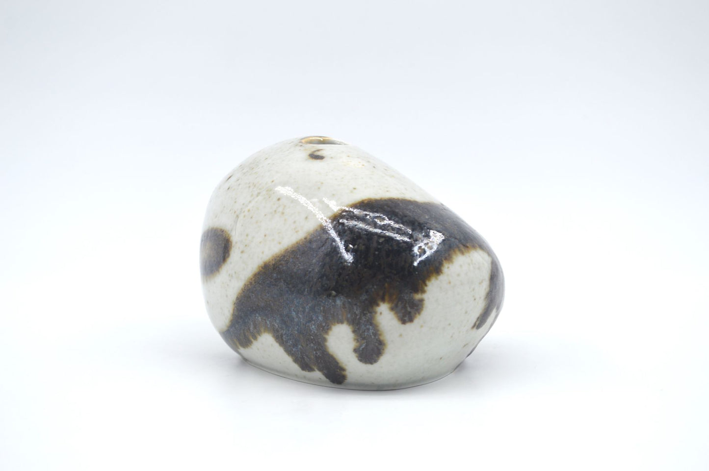 Organische Peter Guggenbühler Mid-Century Studiokeramik Ikebana Vase 1960s WGP westdeutsche Kunstkeramik MCM Fat-Lava Glasur