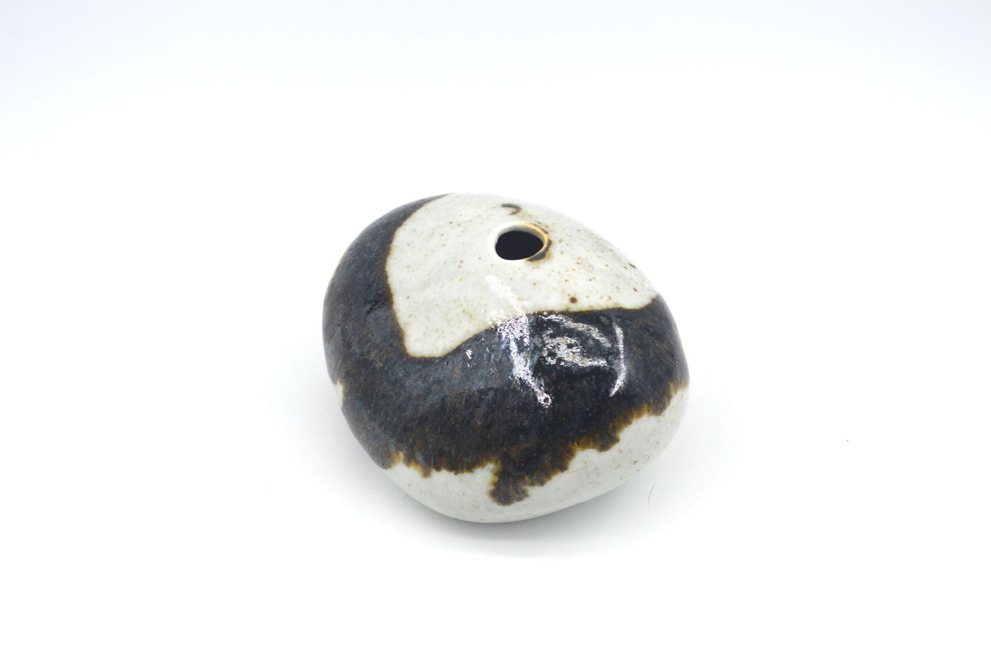 Organische Peter Guggenbühler Mid-Century Studiokeramik Ikebana Vase 1960s WGP westdeutsche Kunstkeramik MCM Fat-Lava Glasur