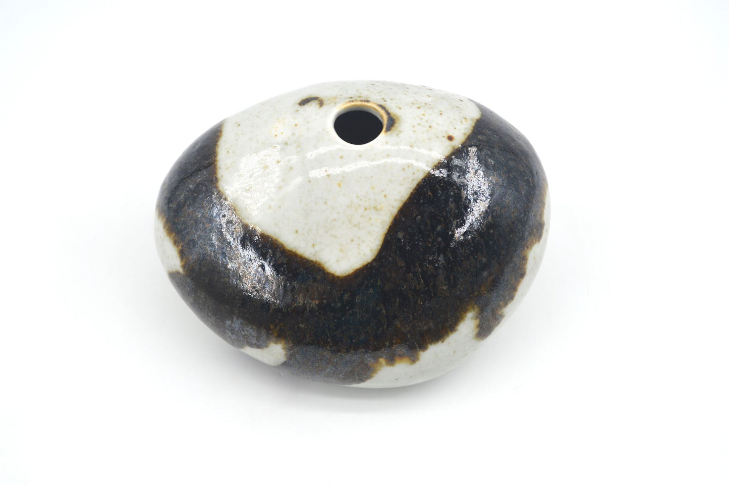 Organische Peter Guggenbühler Mid-Century Studiokeramik Ikebana Vase 1960s WGP westdeutsche Kunstkeramik MCM Fat-Lava Glasur