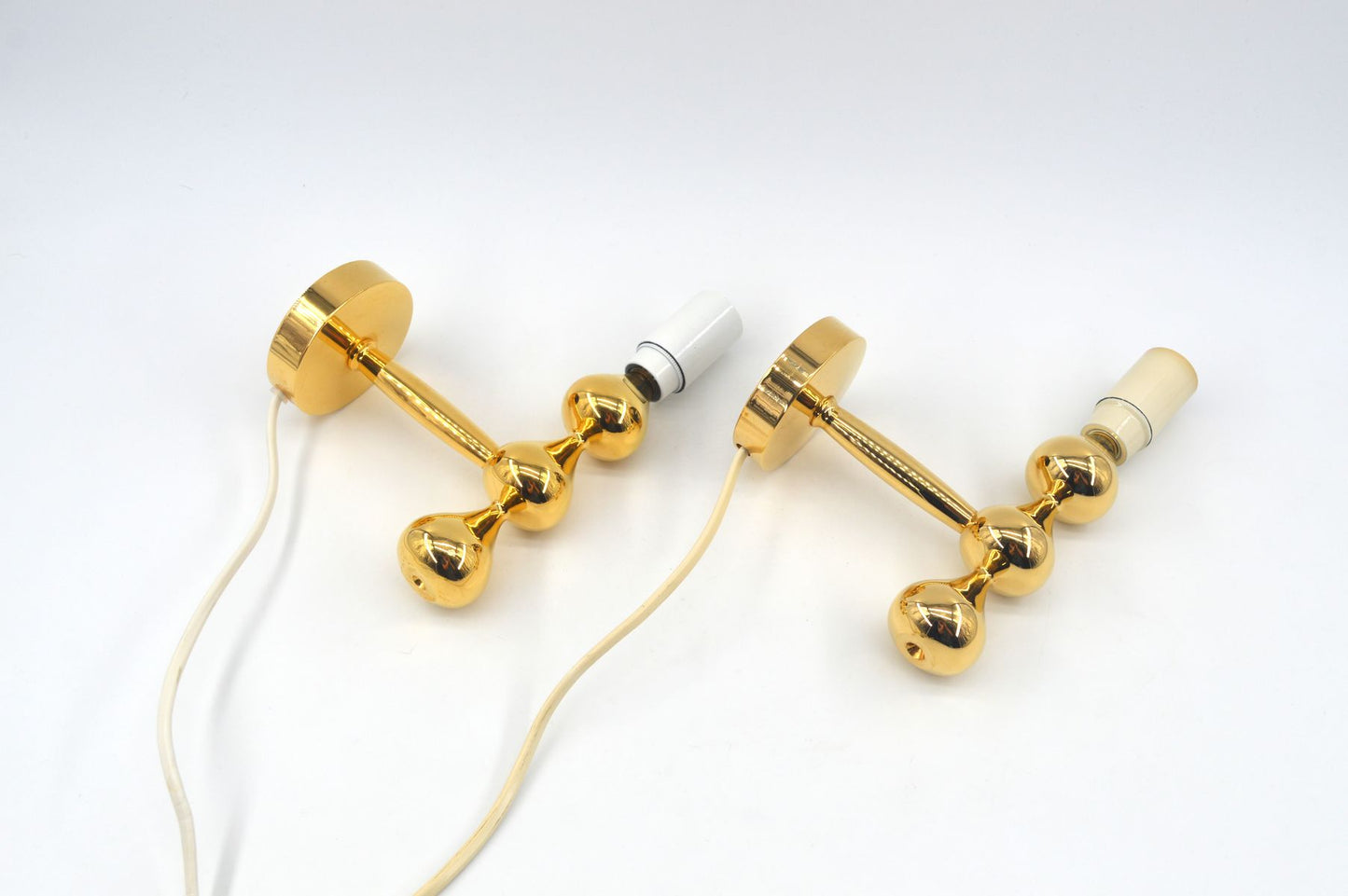 Seltene Vintage Design Asmussen Danmark 24 Karat vergoldete Designlampen Hugo Asmussen Design 1970s dänische Designklassiker – dänische Design Wandlampen